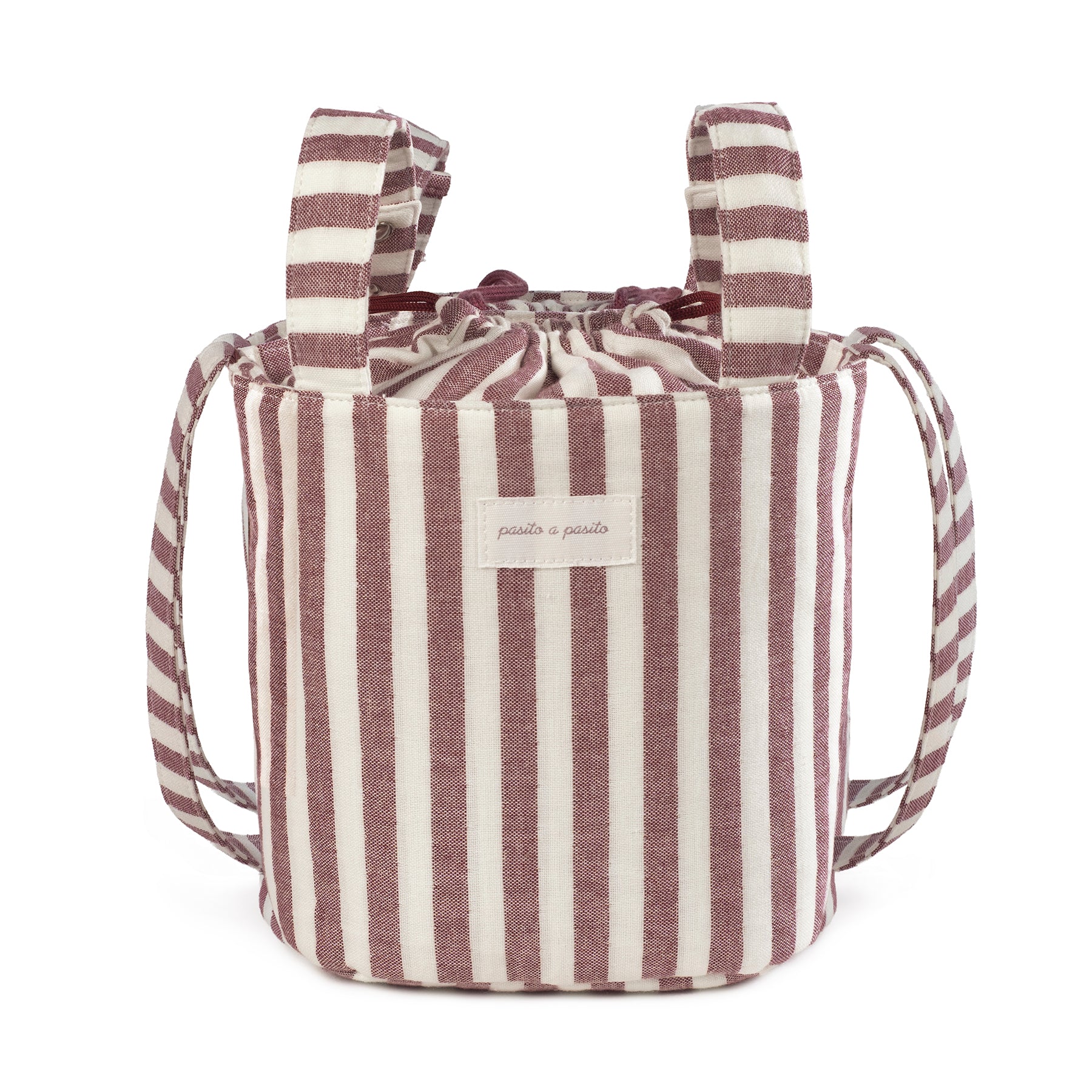 PASITO A PASITO Bolsa Bucket Cherry Rayas