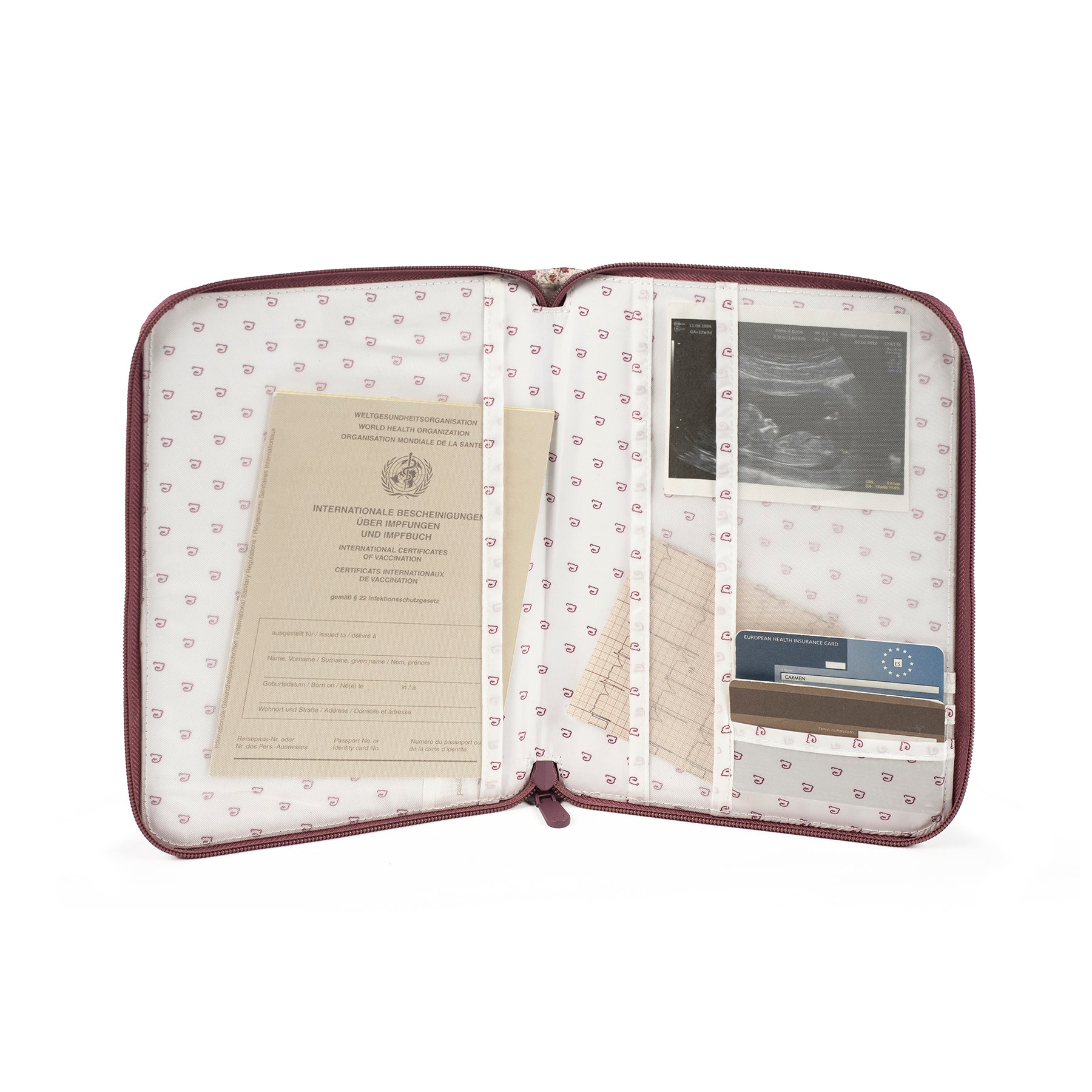 PASITO A PASITO Portadocumentos Cherry Rayas