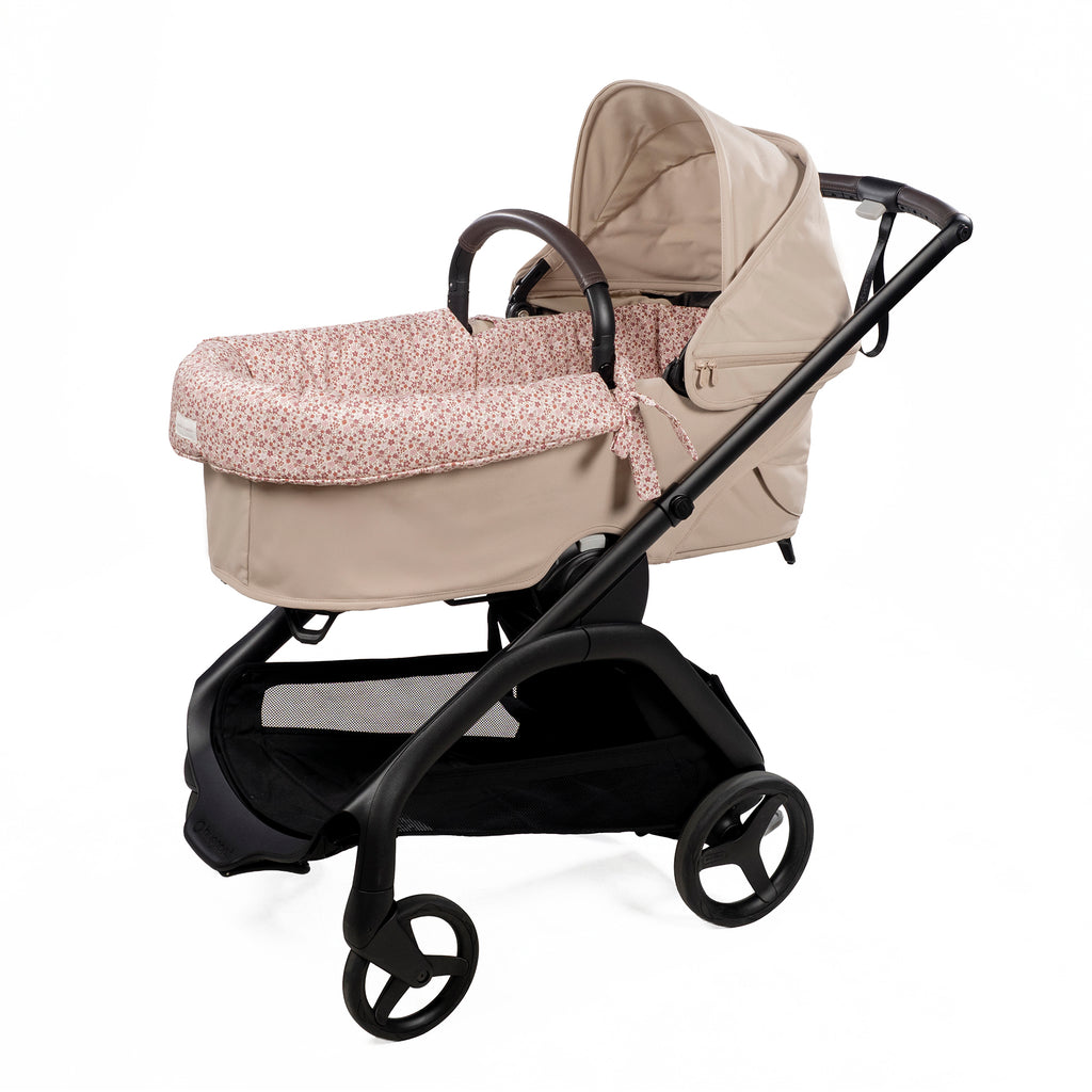 PASITO A PASITO Cubre Cuco Dual + Sabana Ajustable Cuco Cherry Flores