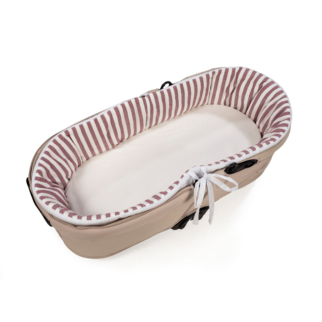 PASITO A PASITO Cubre Cuco Varillas + Sabana Ajustable Cuco Cherry Rayas