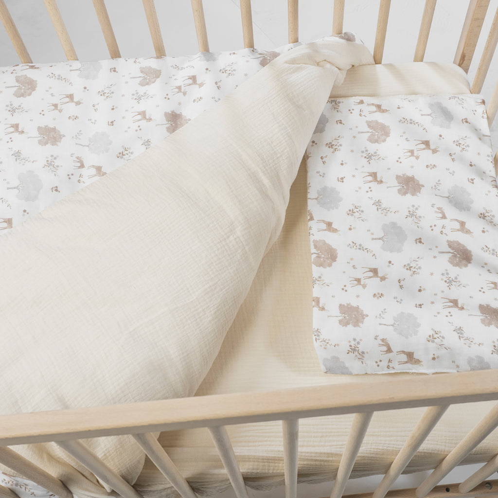 PASITO A PASITO Edredon + Sabana Bajera + Almohada Cuna 120x60cm Nara