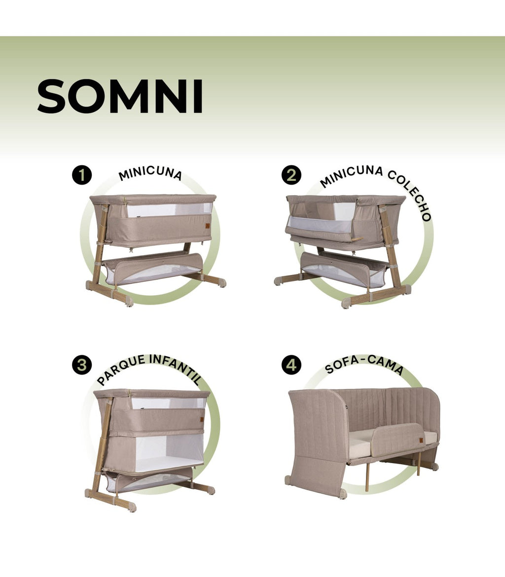 OLMITOS Minicuna 4 en 1 Somni Niu Beige