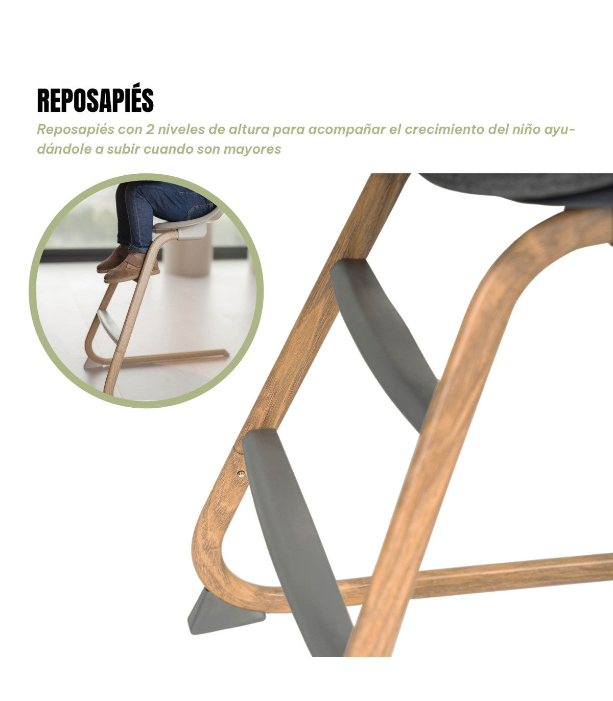 OLMITOS Hamaca + Trona 4 en 1 Aura de Niu Grey