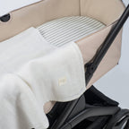 WALKING MUM Sabana Ajustable Cuco + Muselina Botton Rayas