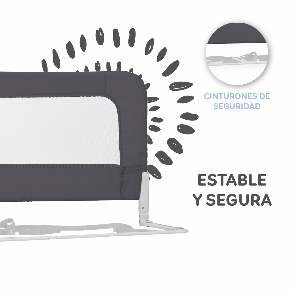 MS Barrera cama nido de 150 cm gris oscuro