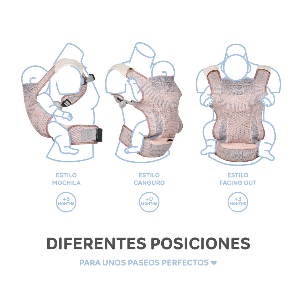 MS Mochila portabebé Kanguro rosa