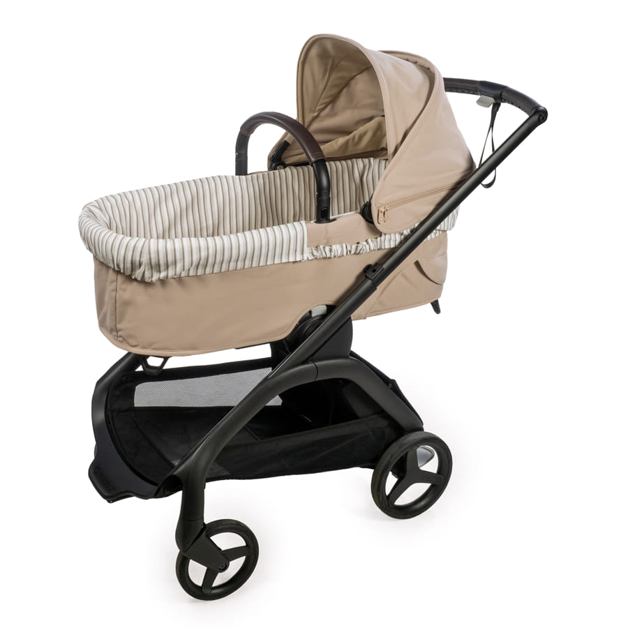 WALKING MUM Cubre Cuco Gomas + Sabana Ajustable Cuco Botton Rayas