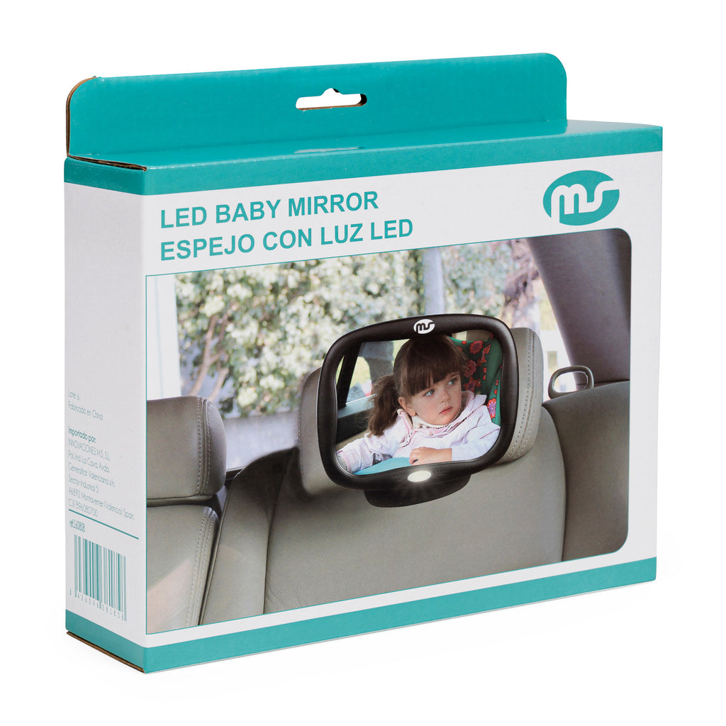 MS Espejo retrovisor con luz silla bebe