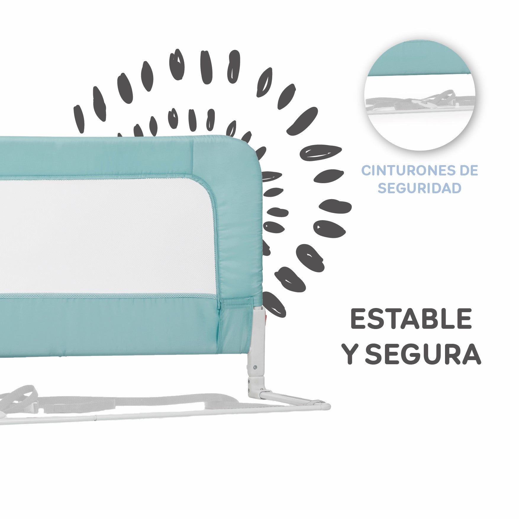 MS Barrera cama nido de 150 cm verde agua