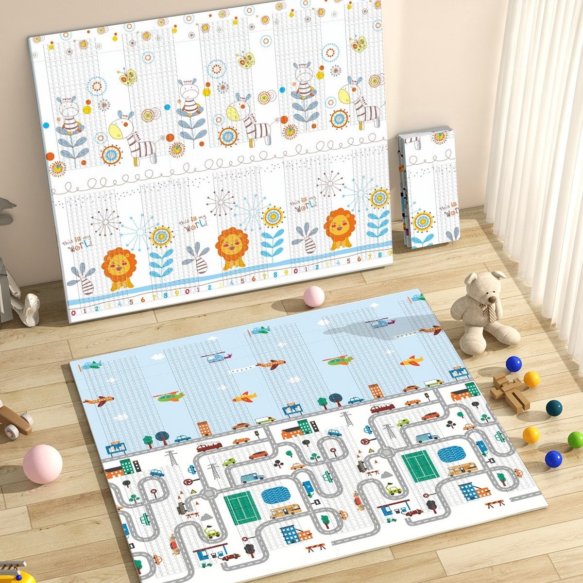 MS Alfombra de juegos reversible Fancy