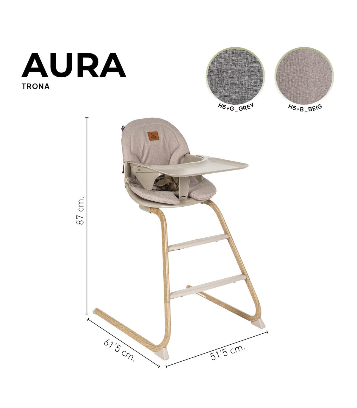 OLMITOS Hamaca + Trona 4 en 1 Aura de Niu Beige