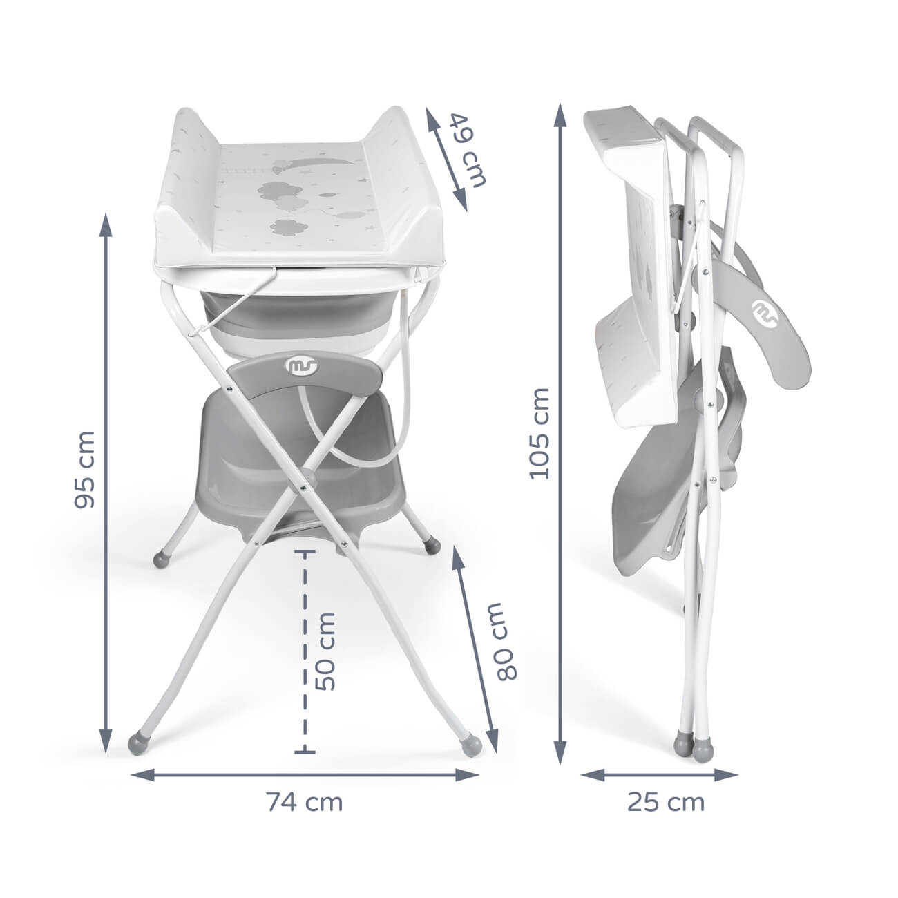 MS Cambiador con bañera plegable Zoe