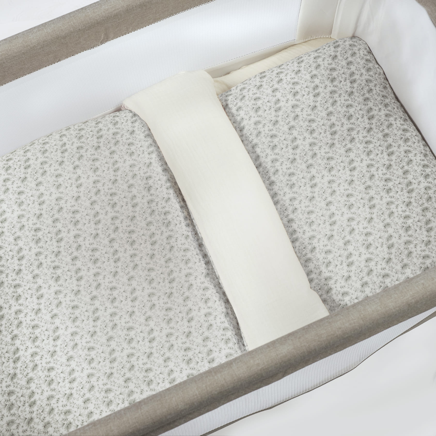 WALKING MUM Edredon + Bajera + Almohada Cuna 90x50 cm Gala Mint