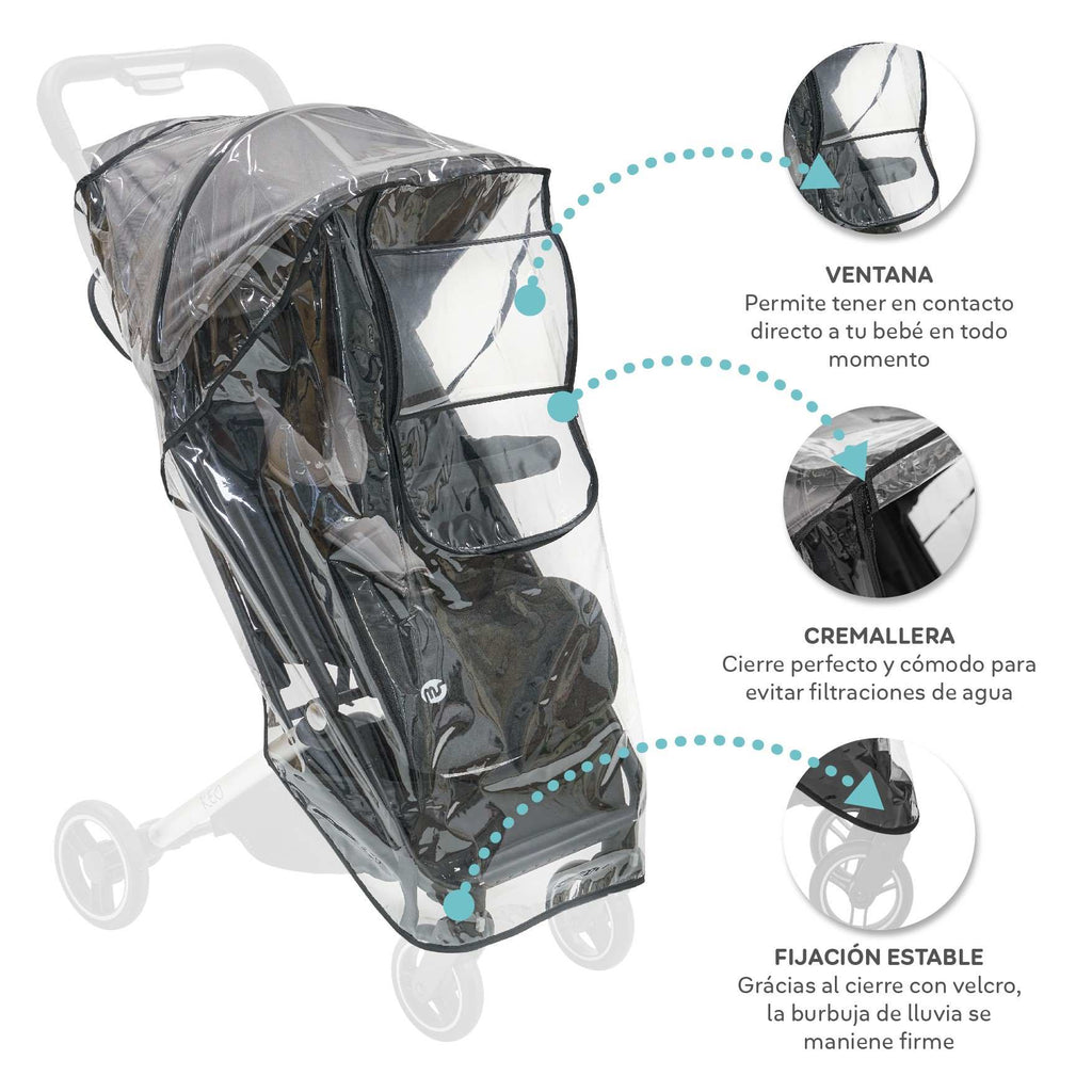 MS Burbuja de lluvia Universal para carrito de bebé