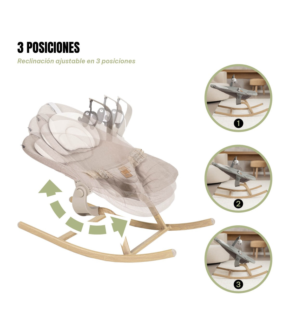 OLMITOS Hamaca + Trona 4 en 1 Aura de Niu Beige