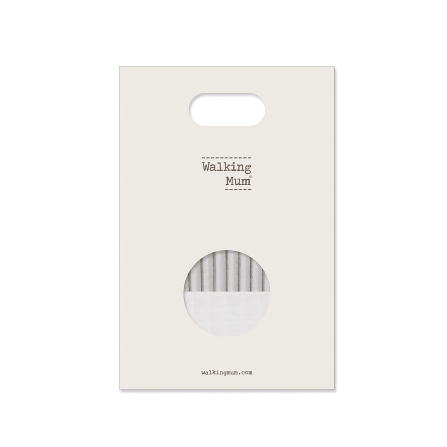 WALKING MUM Sabana Ajustable Cuco + Muselina Botton Rayas