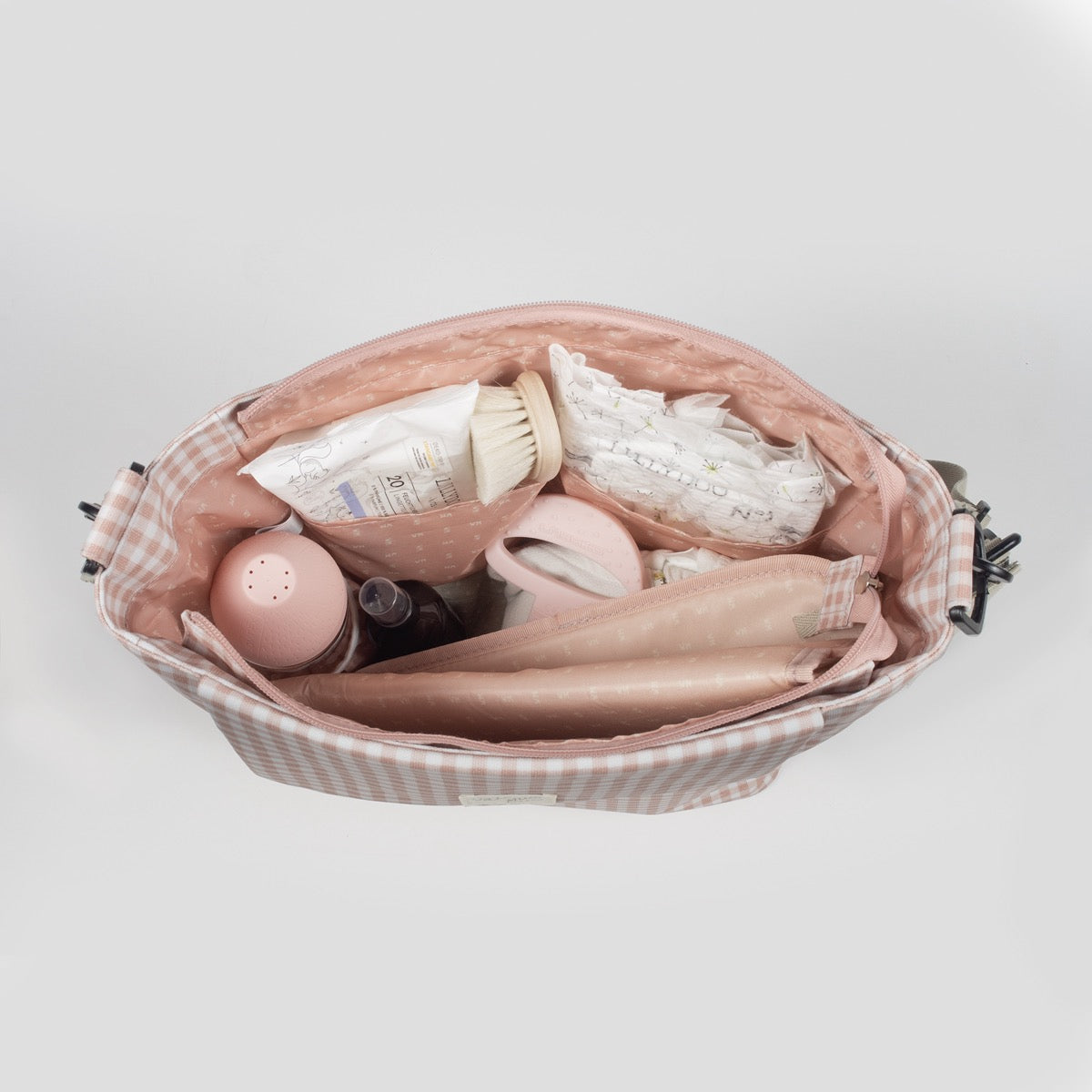 WALKING MUM Bolsa Canastilla I Love Vichy Rosa