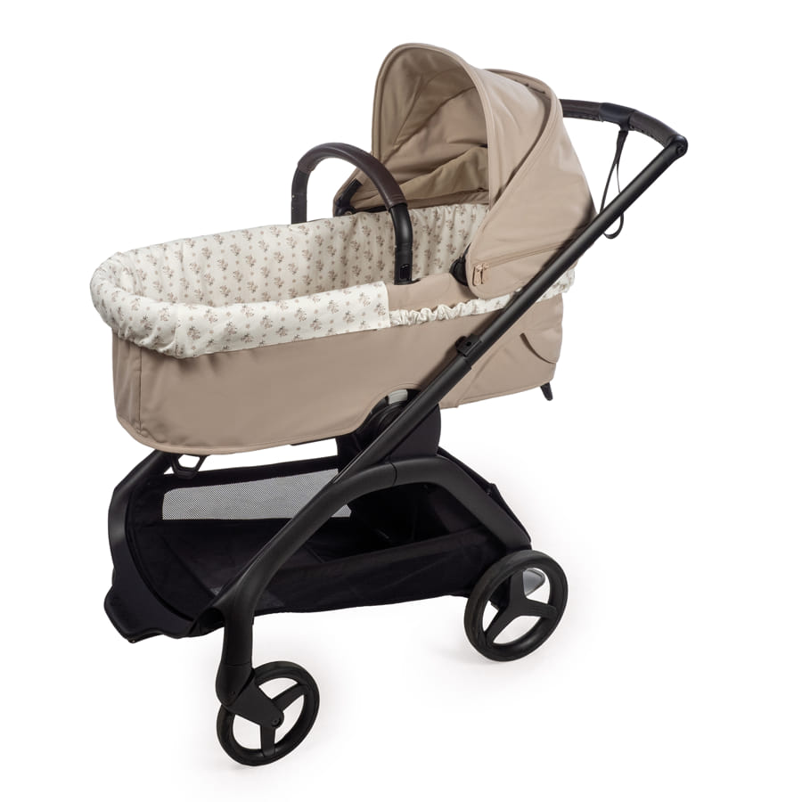 WALKING MUM Cubre Cuco Gomas + Sabana Ajustable Cuco Botton Flores