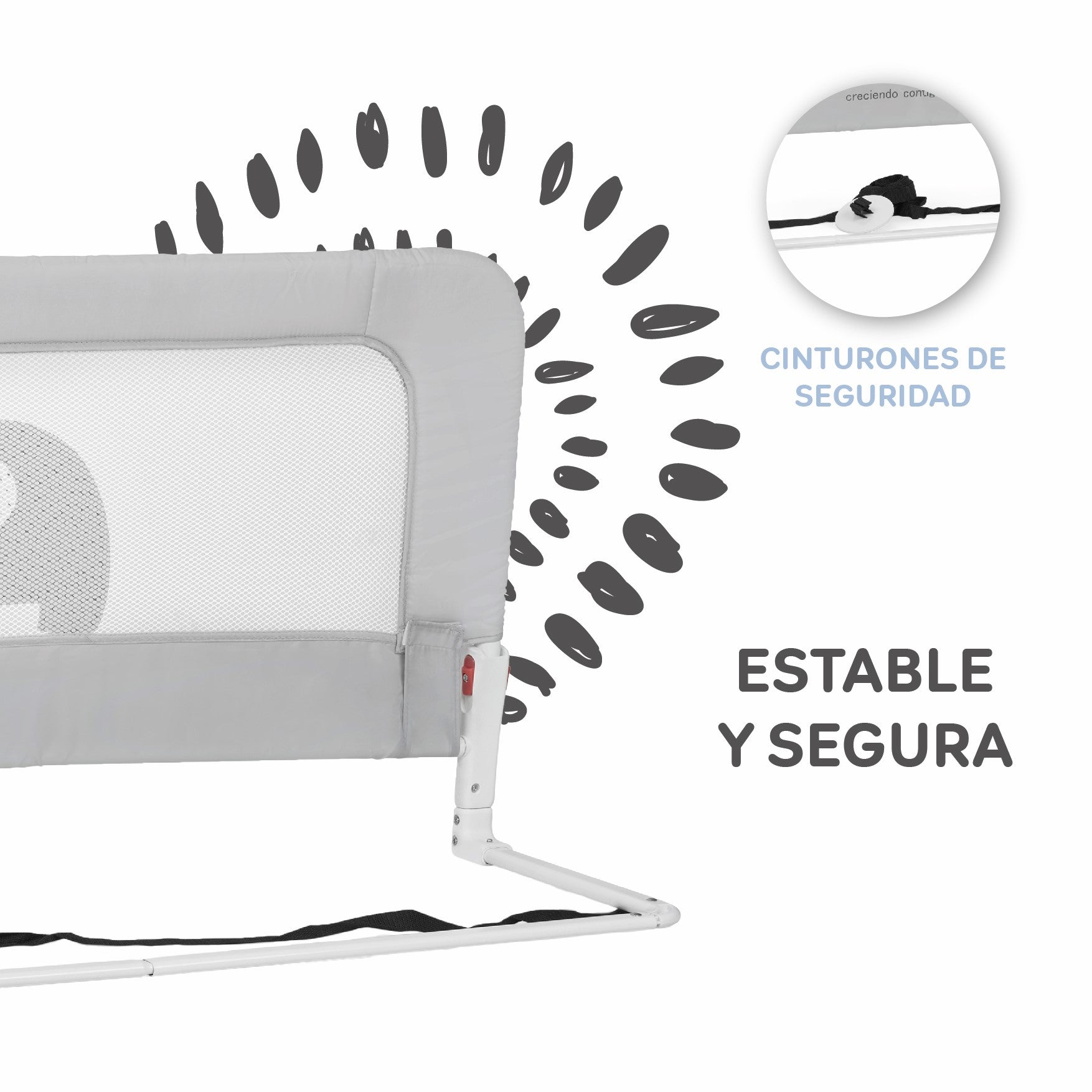 MS Barrera cama nido de 150 cm gris