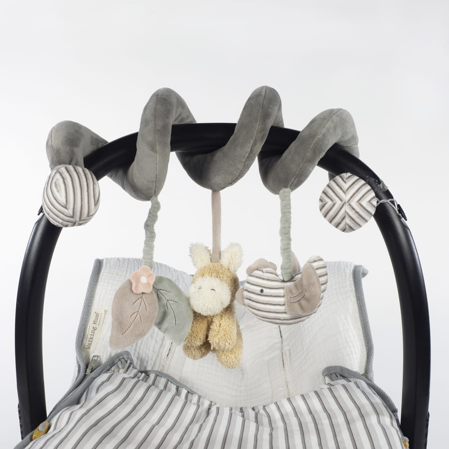 WALKING MUM Juguete Espiral Burrito Botton Rayas, Ristra