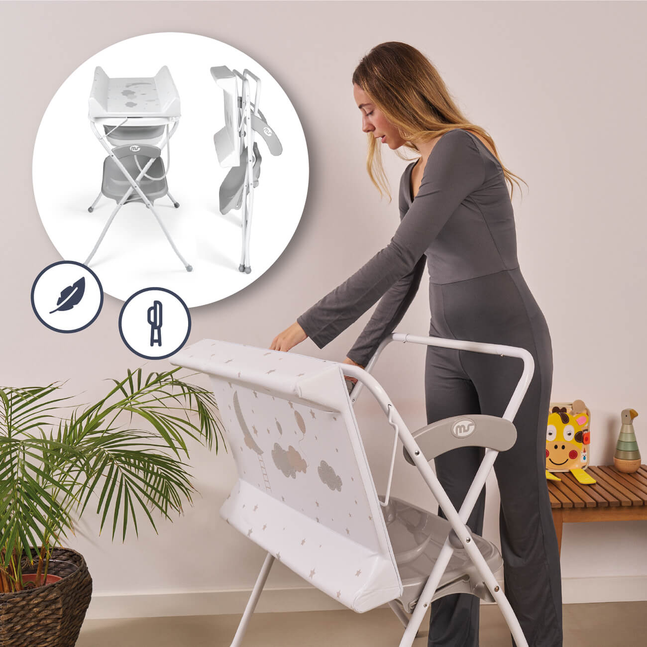 MS Cambiador con bañera plegable Zoe