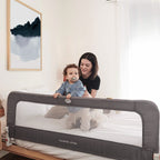 MS Barrera cama nido de 150 cm gris oscuro