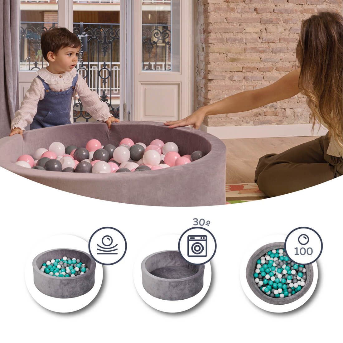 MS Piscina de bolas misti con bolas