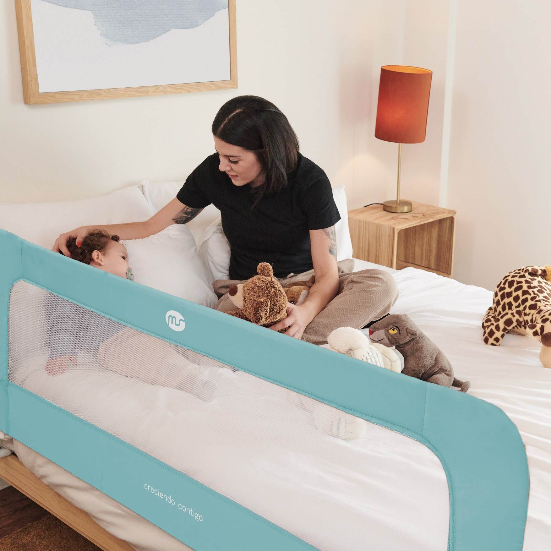 MS Barrera cama nido de 150 cm verde agua